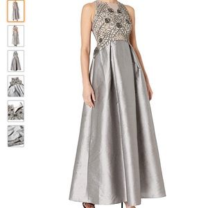 Silver evening gown